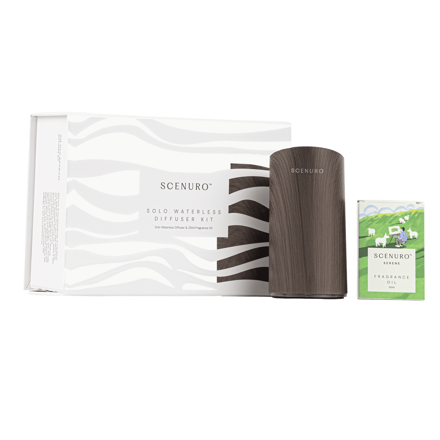 Solo Waterless Diffuser Kit – Grey / Wood – Scenuro
