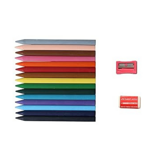 Erasable Crayons 110mm Set of 15 – Long, Smooth & Correctable - Faber-Castell