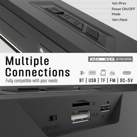 CoolBar 30W SoundBar – Aroma Powerful Audio with RCB Lighting (Mix Colors)