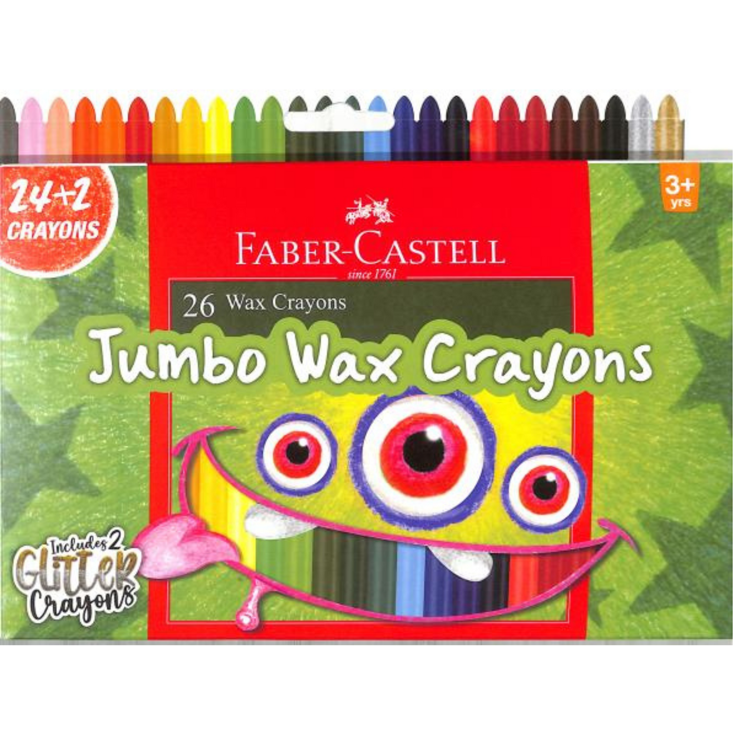 Wax Crayons Jumbo 90mm Set of 26 – Complete Colour Range for Kids - Faber-Castell