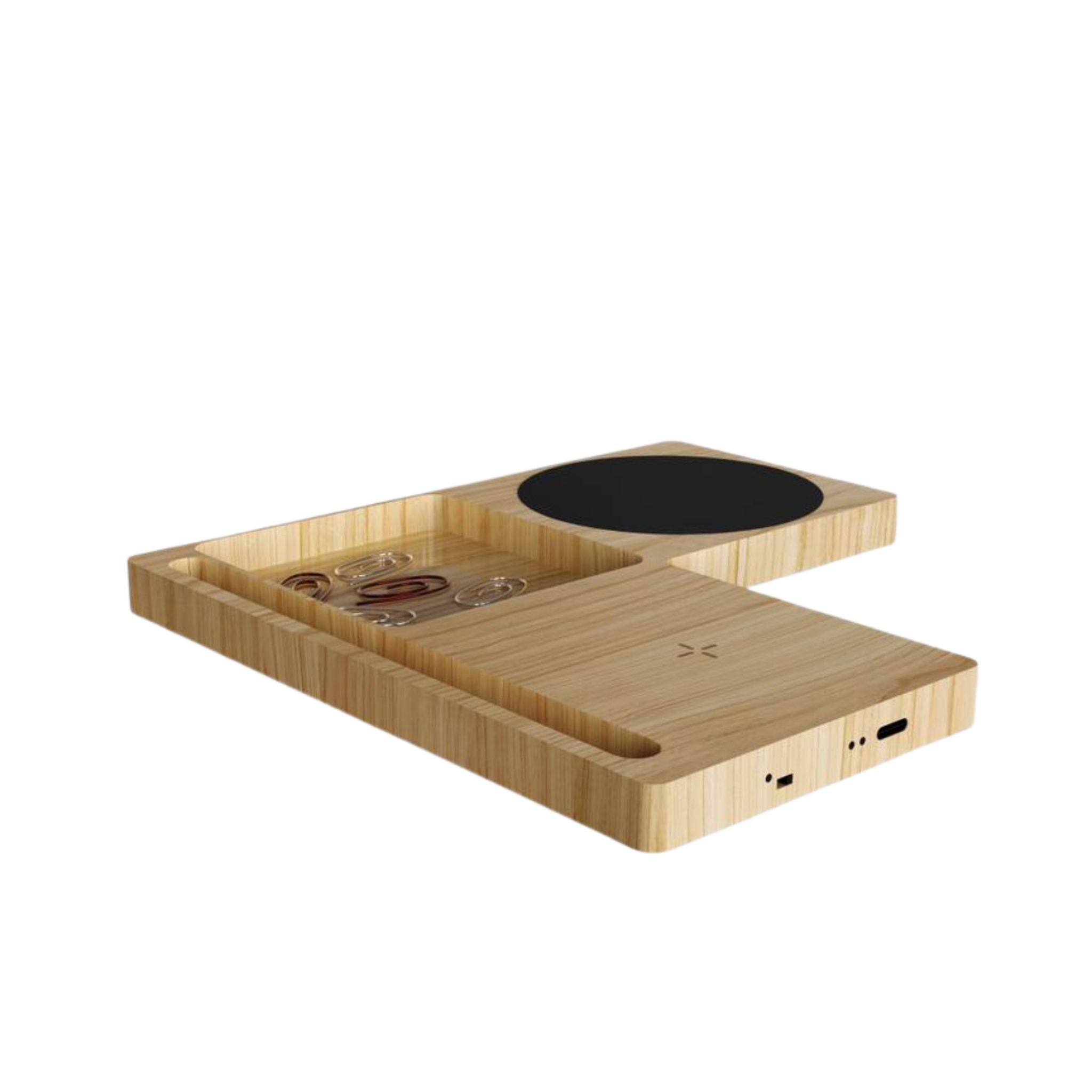 Willow 3.0 Bamboo Wireless Charger with Cup Warmer and Phone Stand