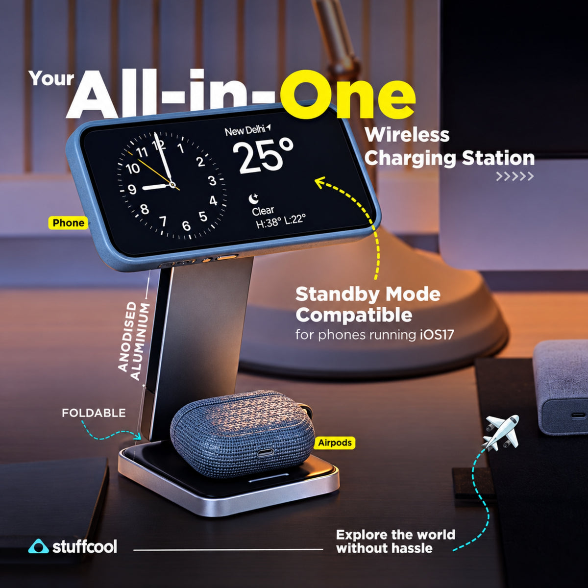 Stuffcool Rover 3-in-1 Foldable Wireless Charger