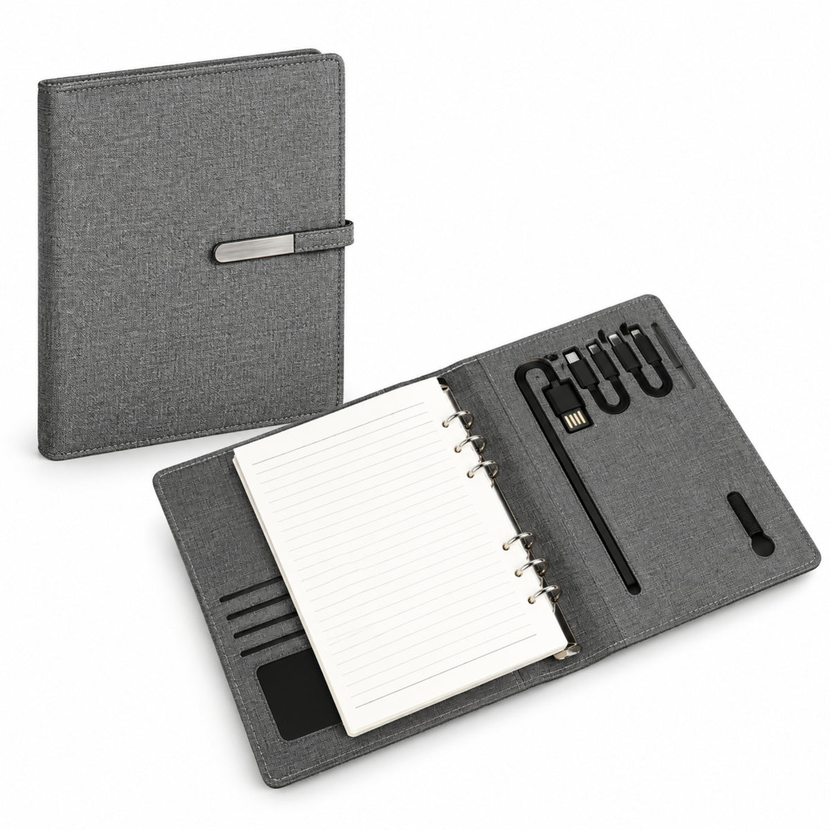 Elegant Grey Jute Diary Powerbank 5000mAh