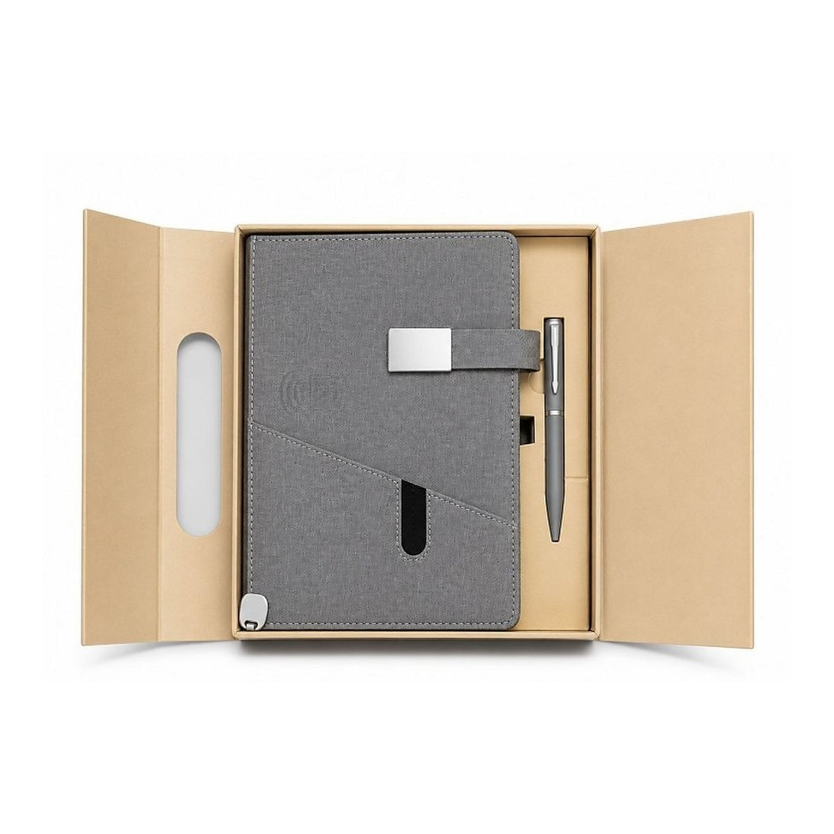 Offigifts Grey Power Bank Organiser Diary with Pen