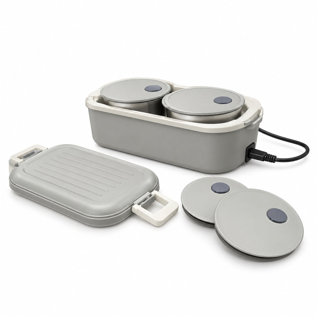 E-Munch Slim Electric Lunch Box with 2 Food-Grade Containers