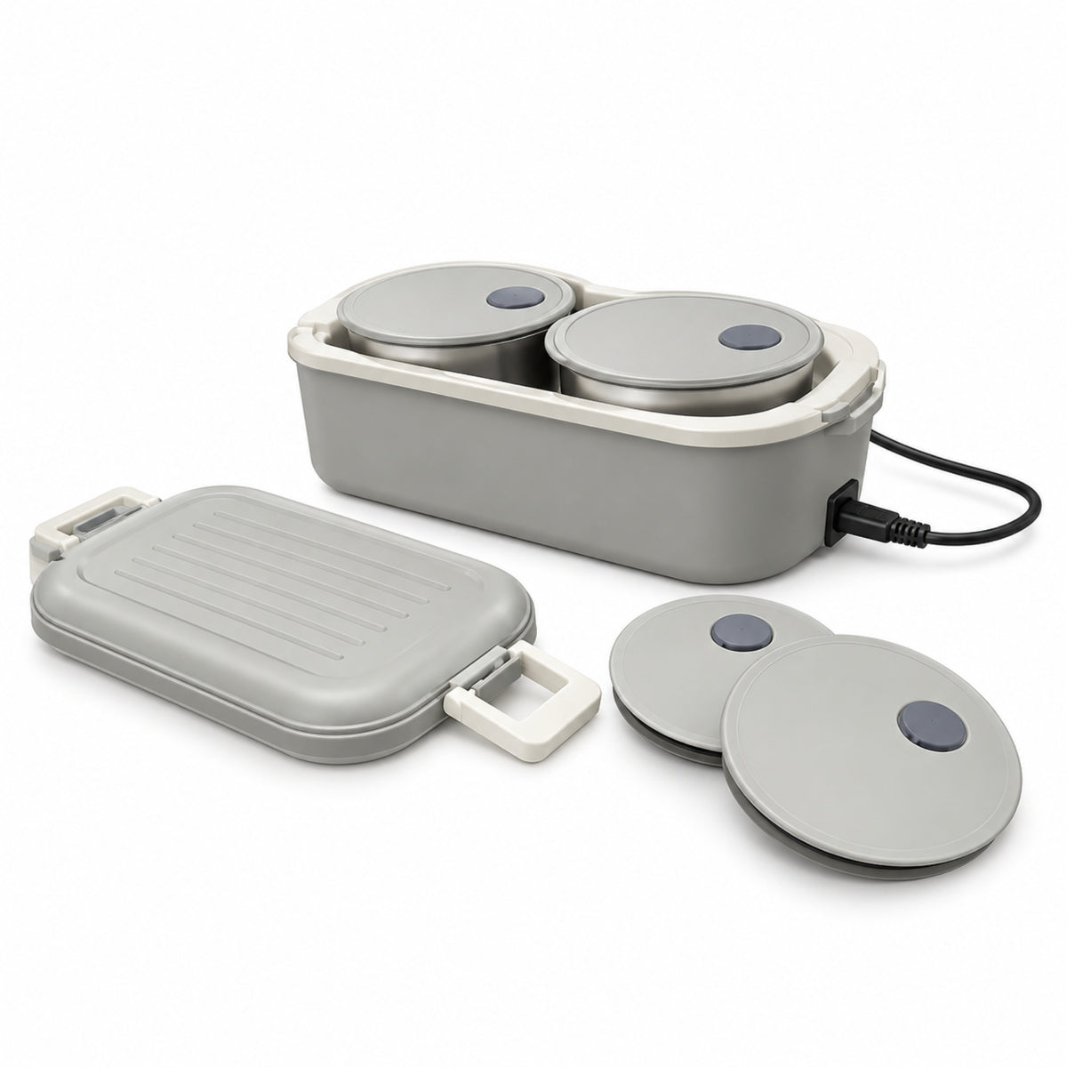 E-Munch Slim Electric Lunch Box with 2 Food-Grade Containers