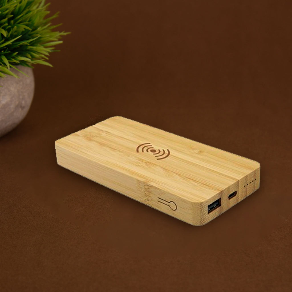 Aspen Qi 10000mAh Bamboo Wireless Power Bank