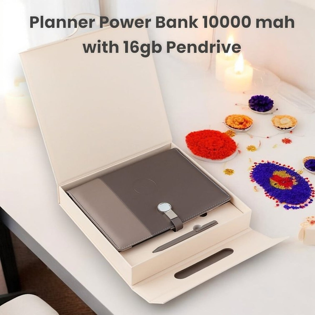 Offigifts 10000mAh Planner Power Bank with 16GB Pendrive