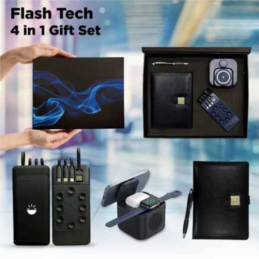 Flash Tech 4-in-1 Gift Box with Power Bank & Wireless Speaker