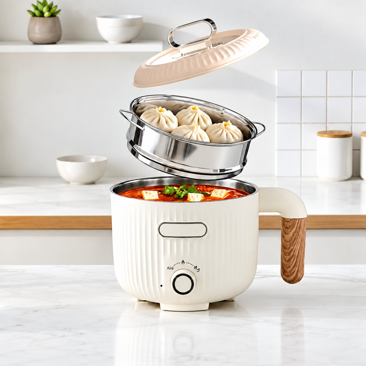 DigiLife Multi-Cook Electric Kettle with Steamer