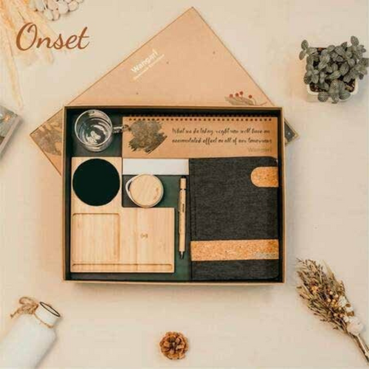 Onset 5-in-1 Sustainable Gift Hamper with Charger, Earbuds & Stationery
