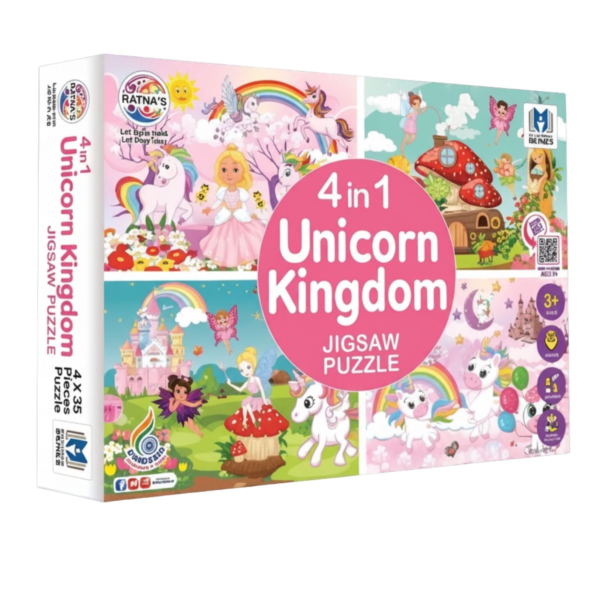 Unicorn Kingdom 4 in 1 Jigsaw Puzzle for Kids
