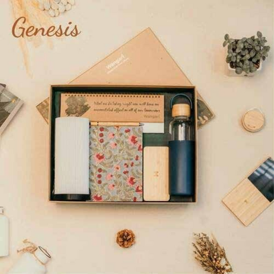 Genesis 6-in-1 Eco-Friendly Gift Hamper with Wireless Charger, Lamp & Diary