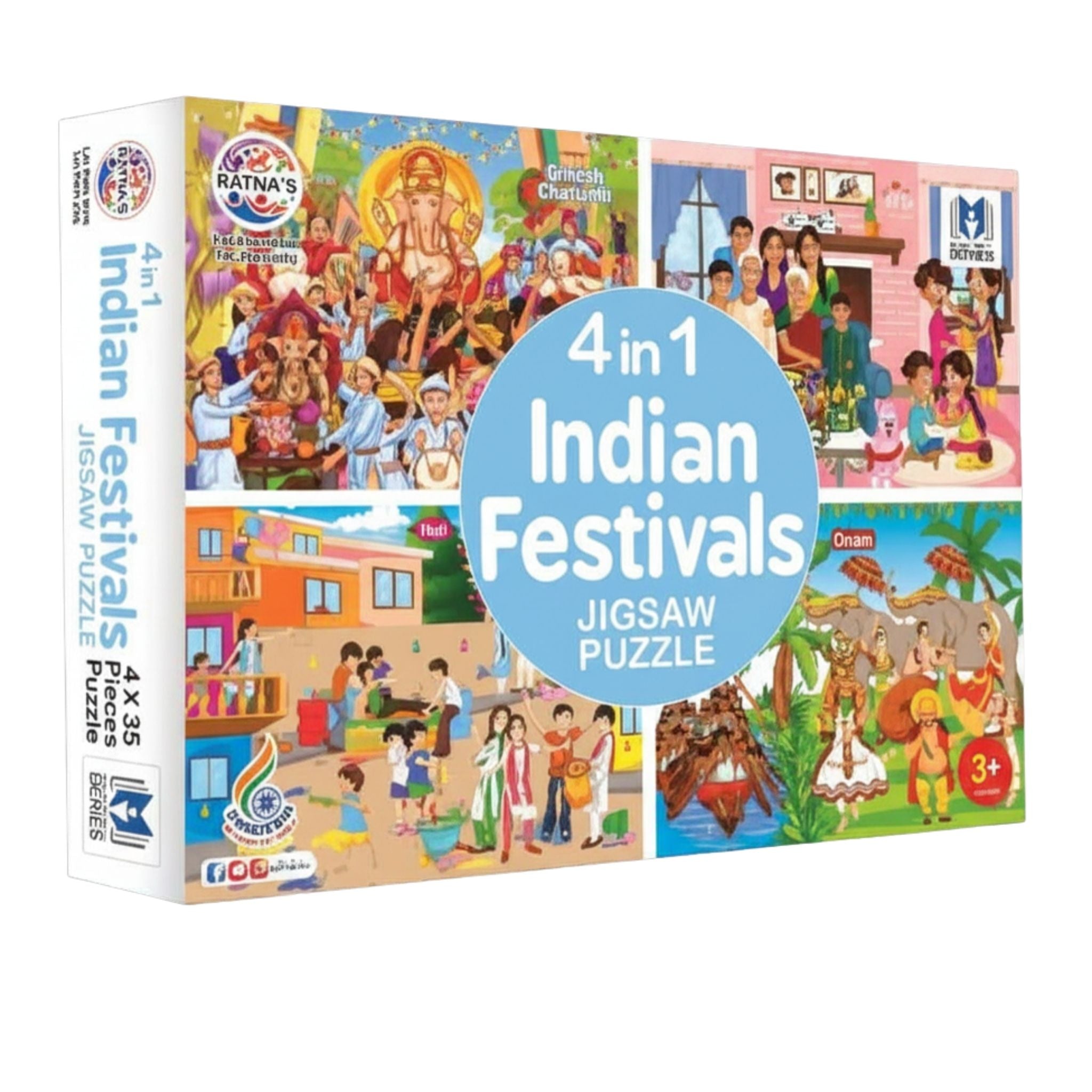 Indian Festivals 4 in 1 Jigsaw Puzzle for Kids