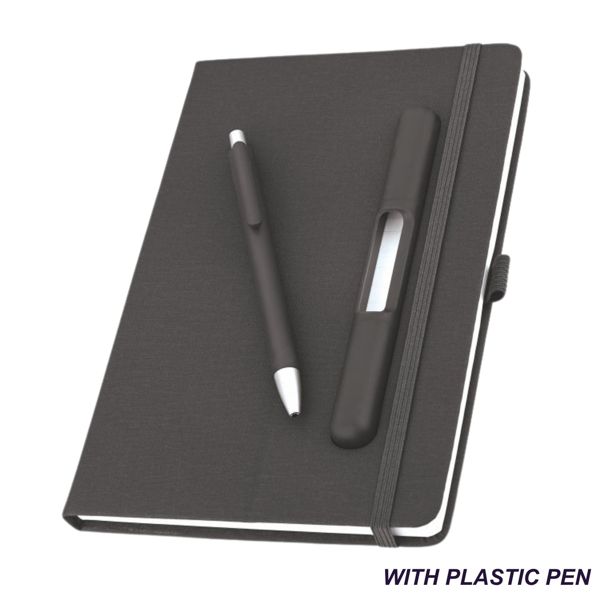 Lume Black with Pen A5 Notebook | Customisable Corporate Stationery
