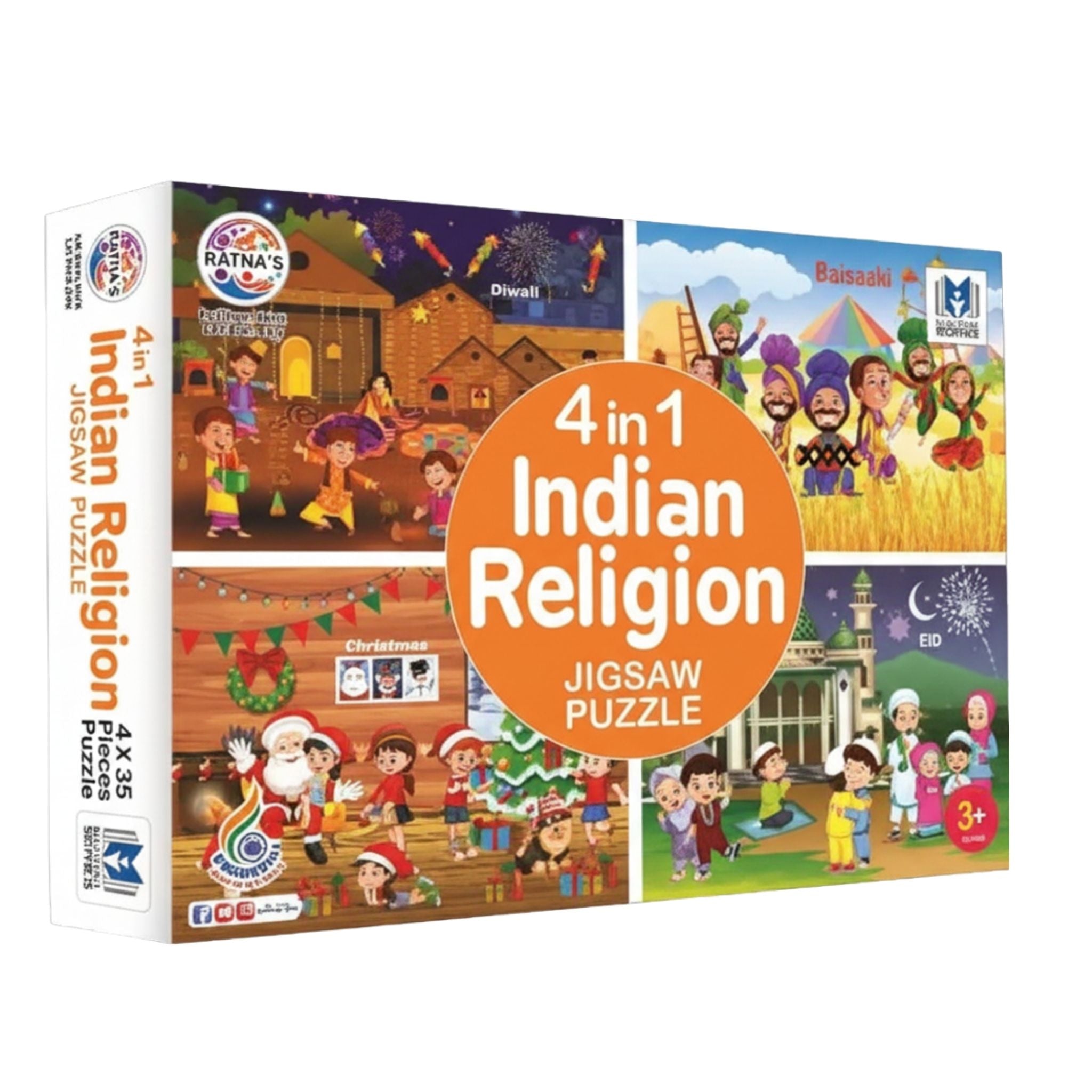 Indian Religion 4 in 1 Jigsaw Puzzle for Kids