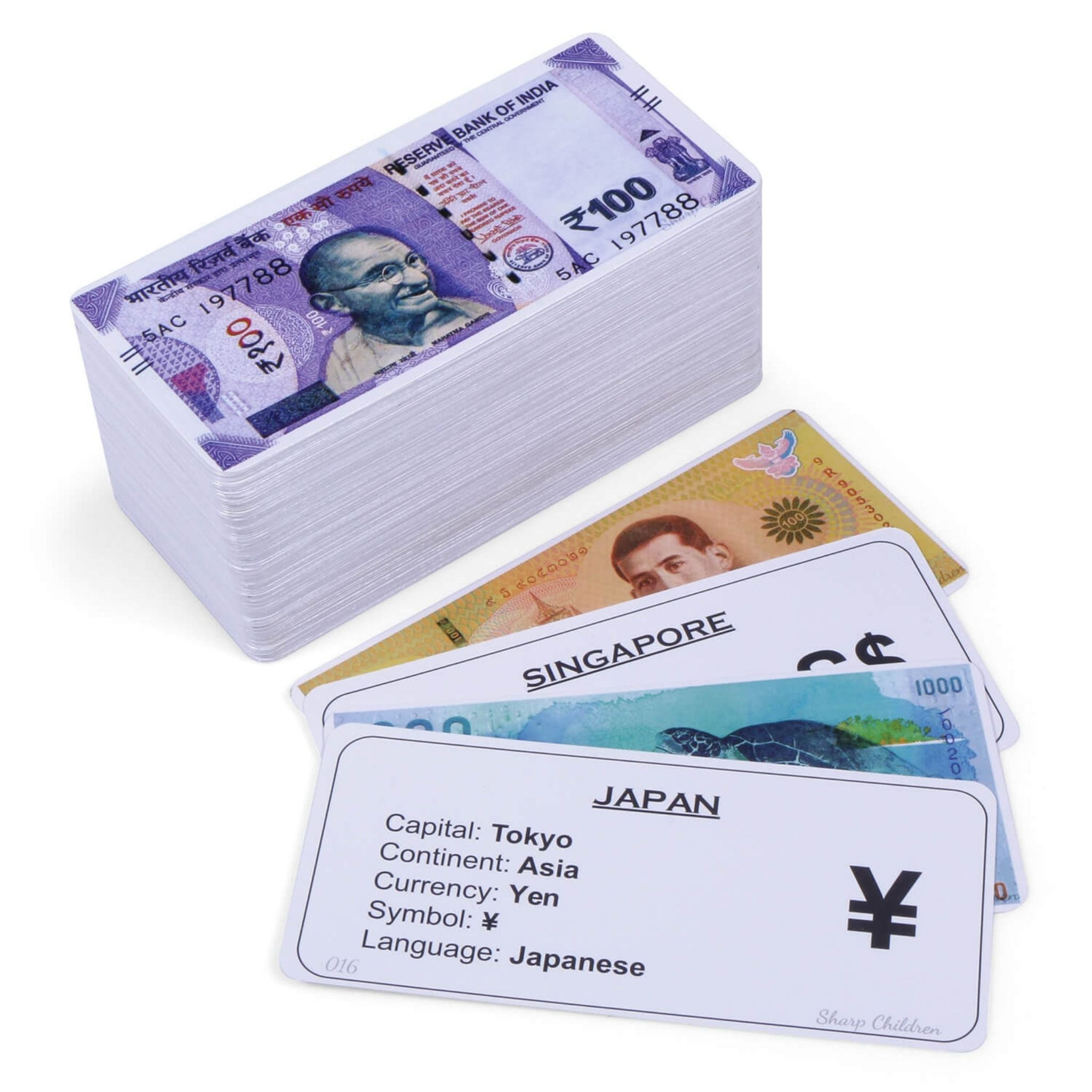 World Countries Flags & Currencies Flashcards – 390 Educational Cards for Kids
