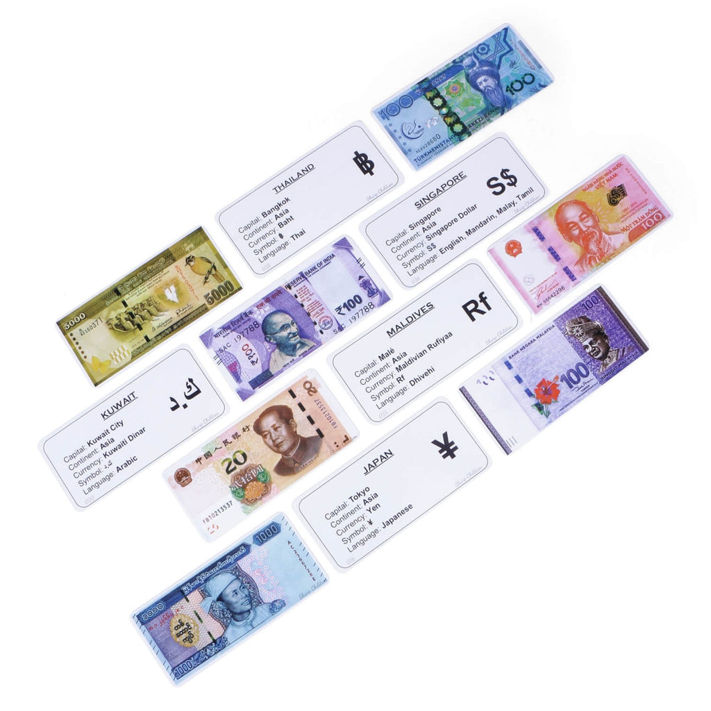 World Countries Flags & Currencies Flashcards – 390 Educational Cards for Kids