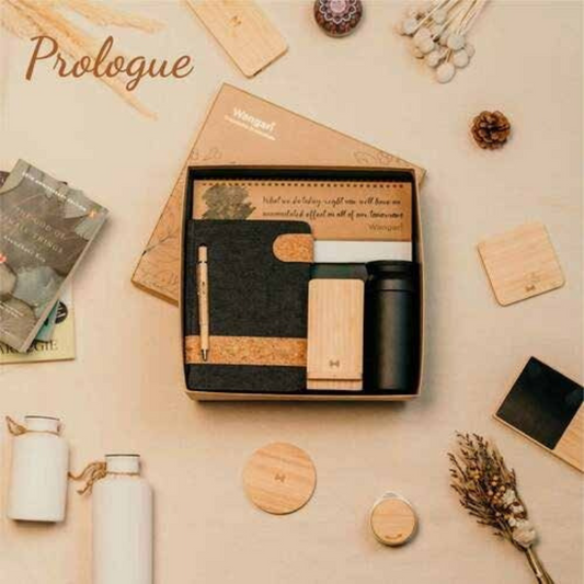 Prologue 5-in-1 Gift Hamper with Wireless Charger, Stainless Steel Flask & Eco Diary