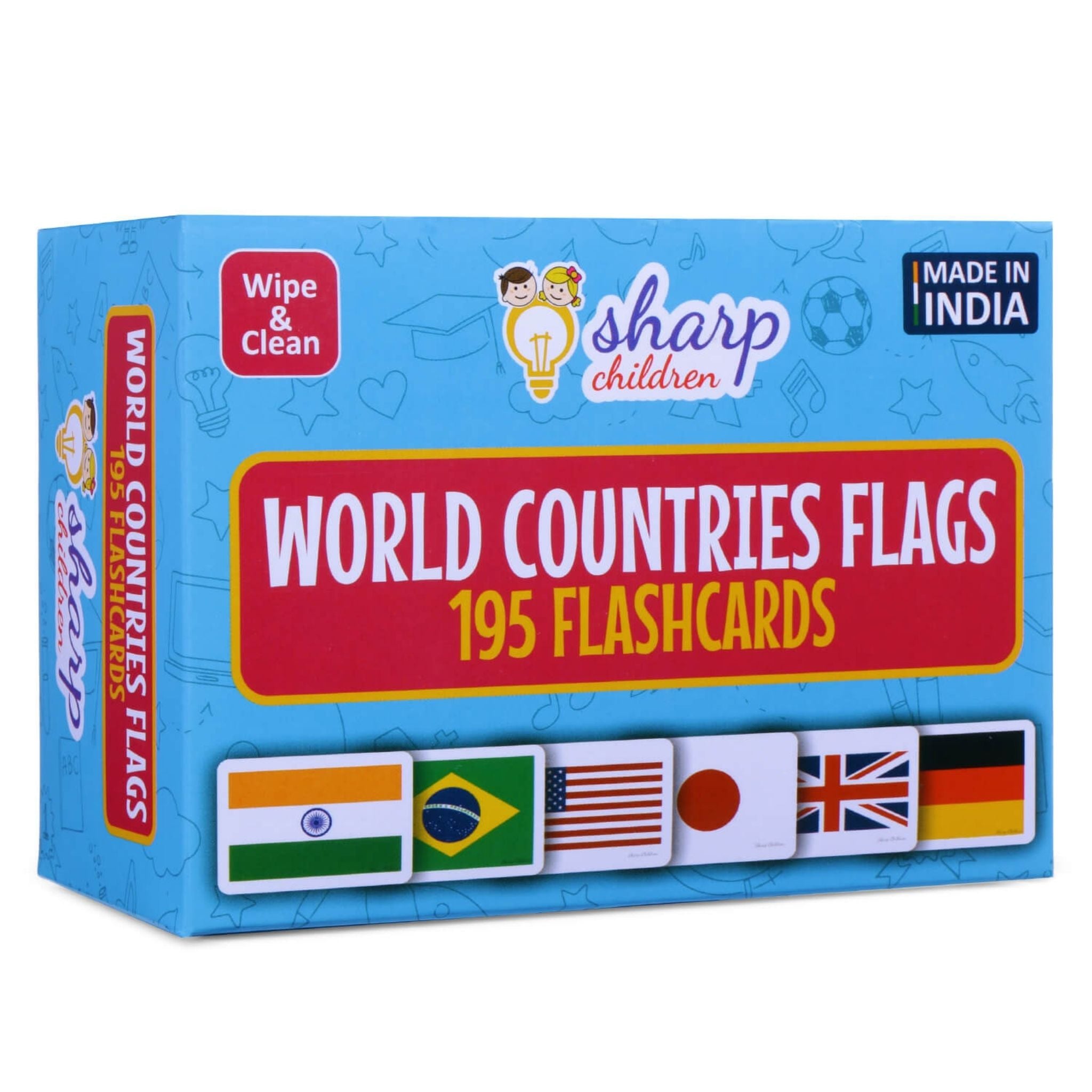World Countries Flags Flashcards – 195 Educational Cards for Kids
