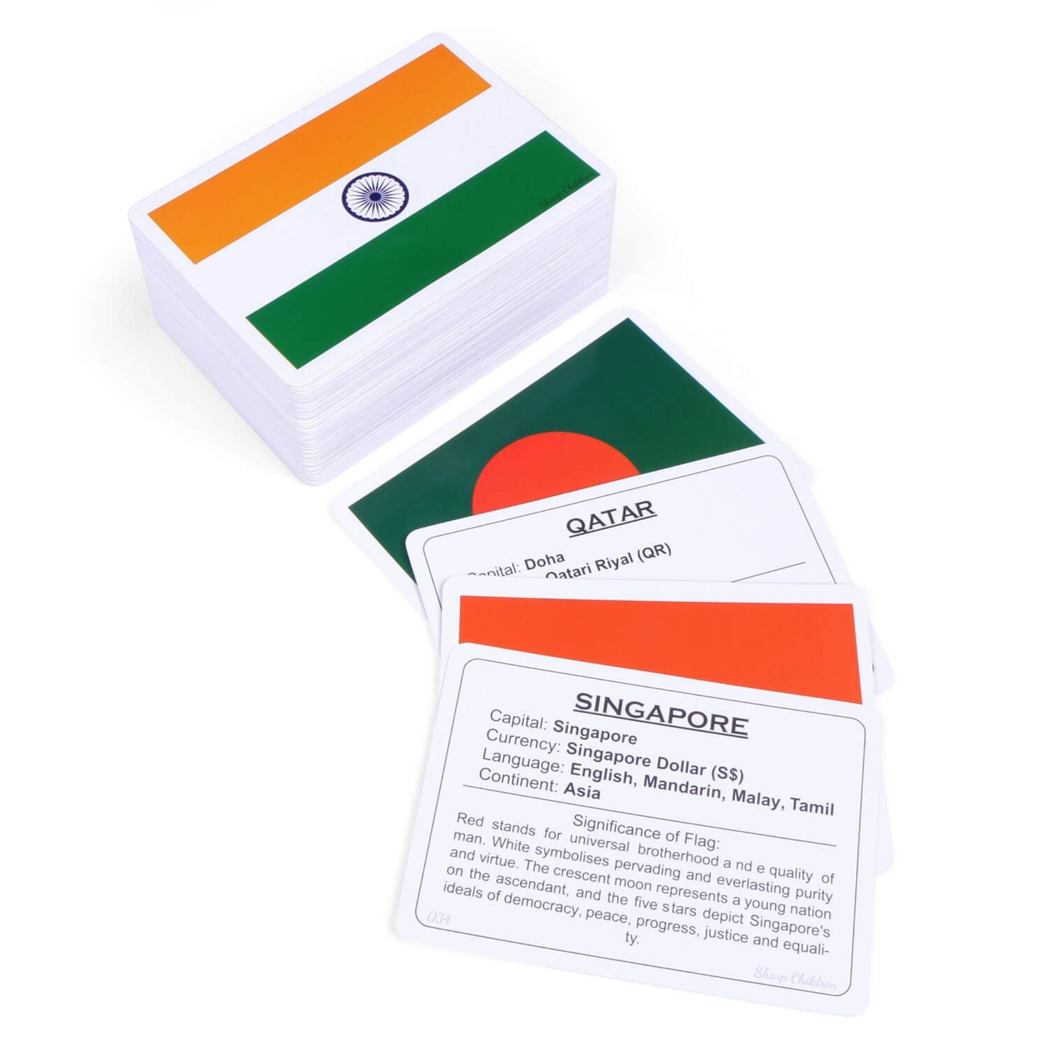 World Countries Flags Flashcards – 195 Educational Cards for Kids