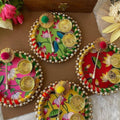 Pichwai Handcrafted Tilak Plate with Kumkum Stick & Coins