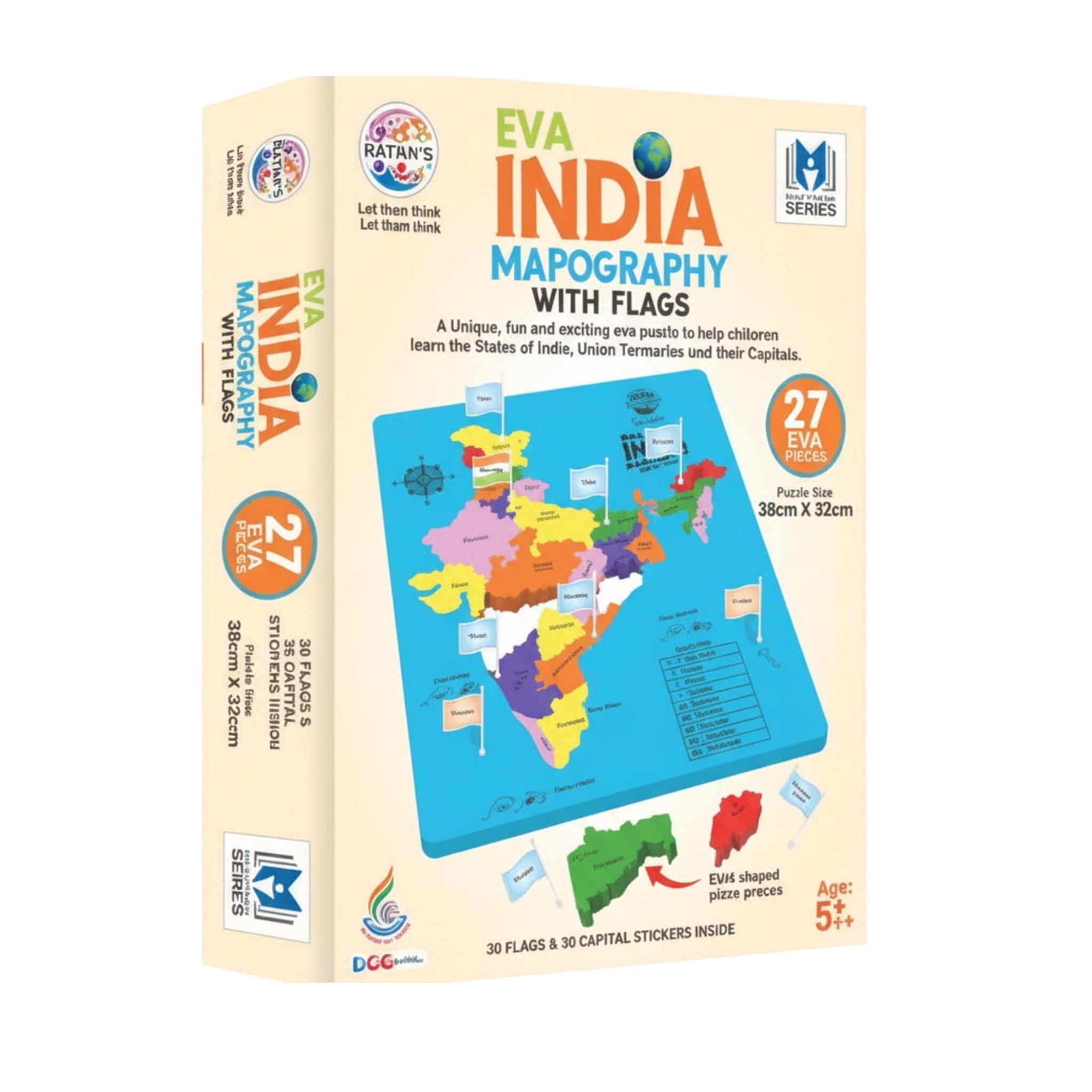 EVA India Mapography with Flags Puzzle for Kids