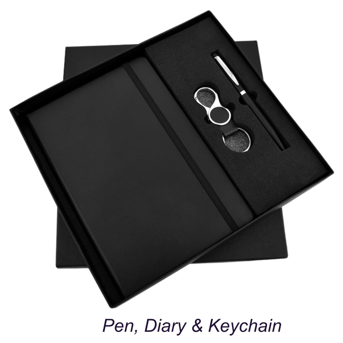Black Elastic 3 in 1 Corporate Gift Set | Customisable Business Gifting