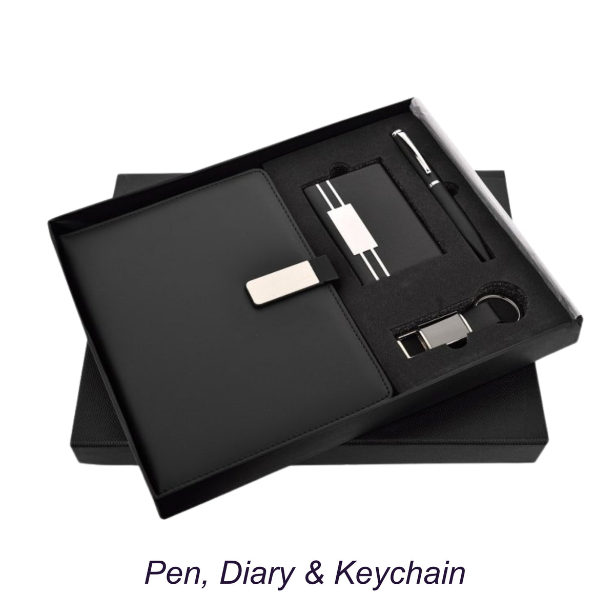 Diary 4 in 1 Black Corporate Gift Set | Customisable Business Gifting