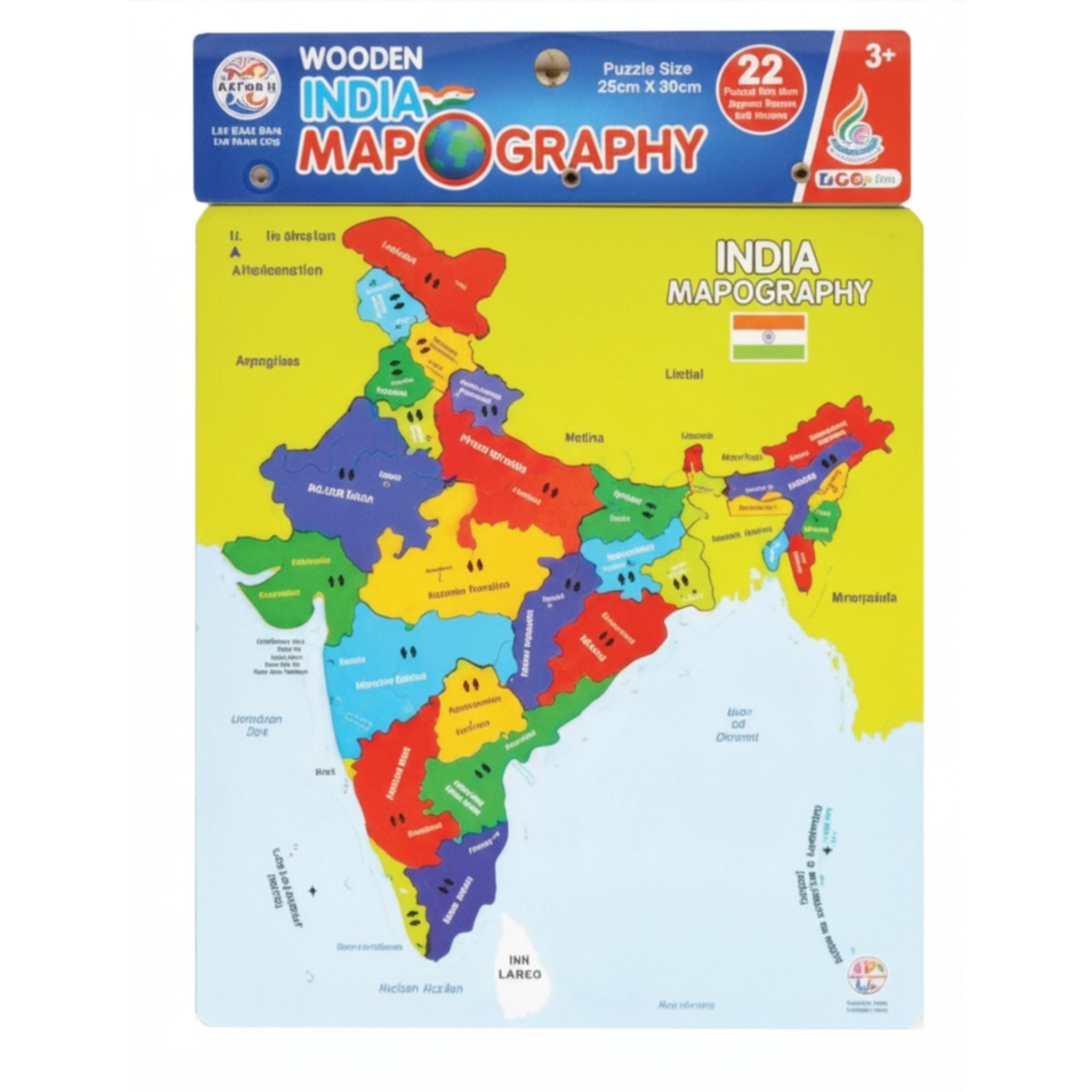 Wooden India Mapography Puzzle for Kids