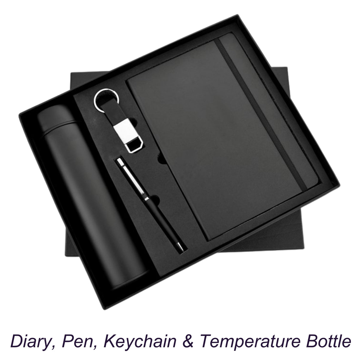 New Bottle 4 in 1 Black Corporate Gift Set | Customisable Business Gifting