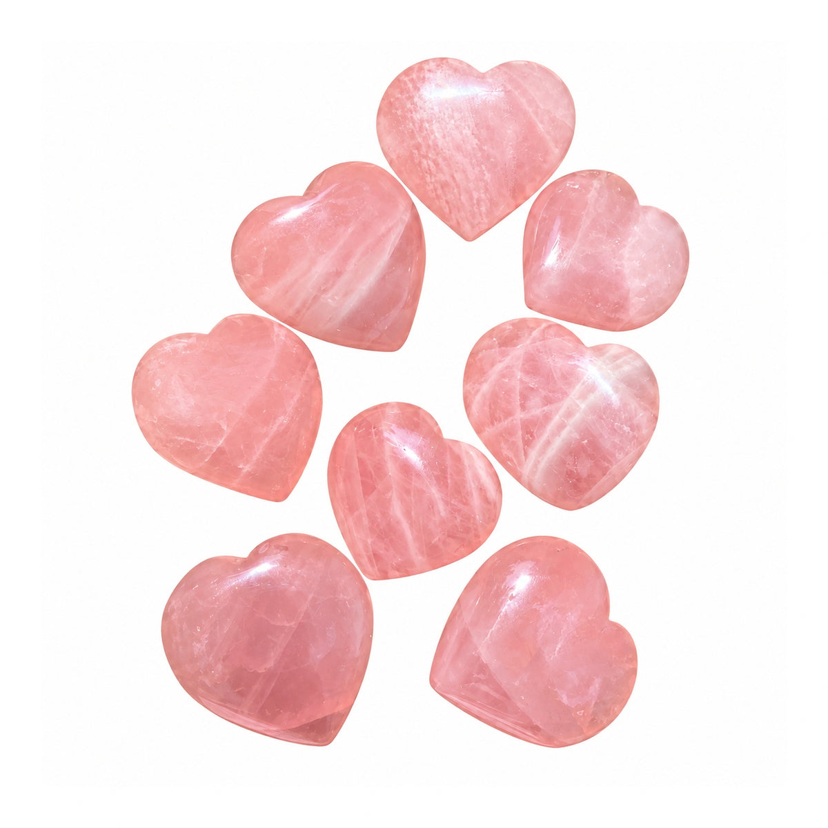 Rose Quartz Puffy Heart
