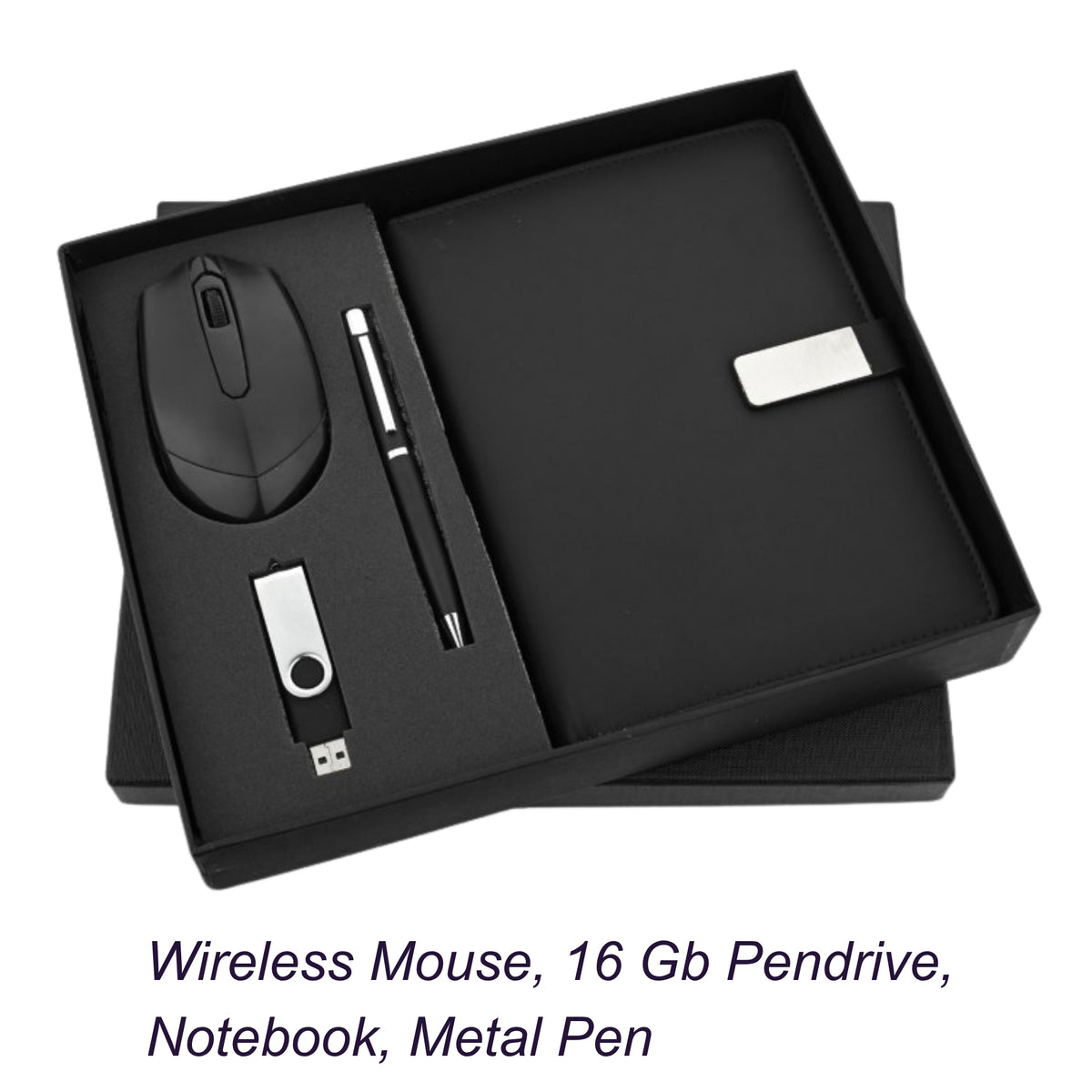 Black 4 in 1 Mouse Set Corporate Gift Set | Customisable Business Gifting