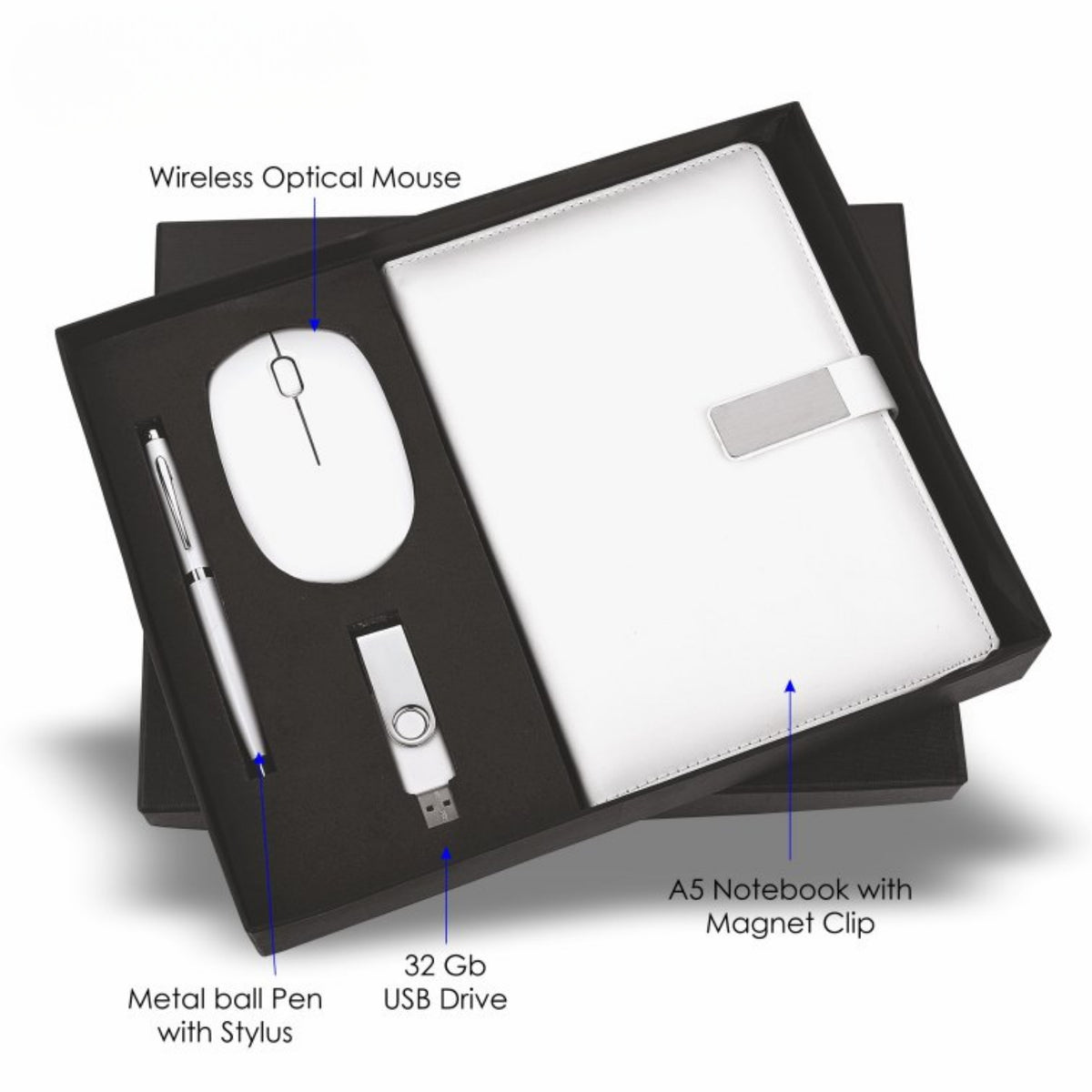 White 4 in 1 Mouse Set Corporate Gift Set | Customisable Business Gifting