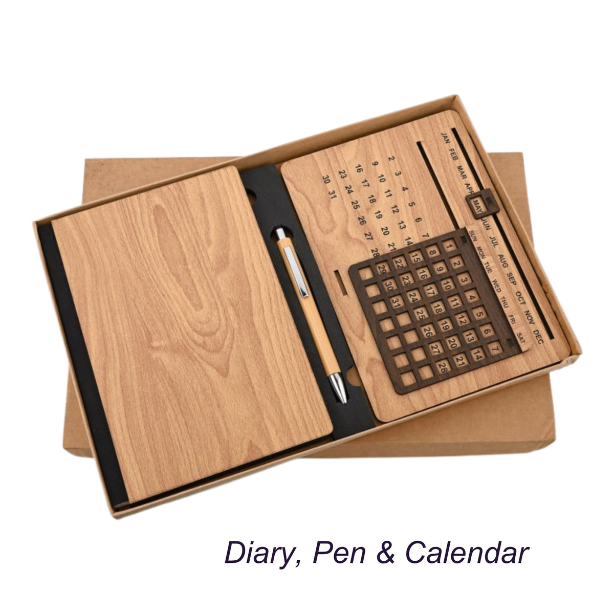 Wooden Diary Set Corporate Gift Set | Customisable Business Gifting