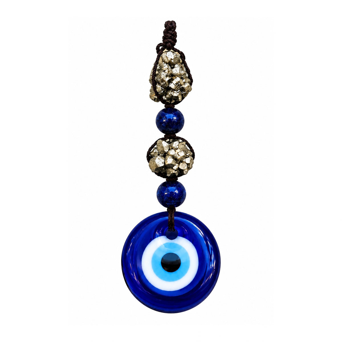 Pyrite & Turkish Evil Eye Hanging