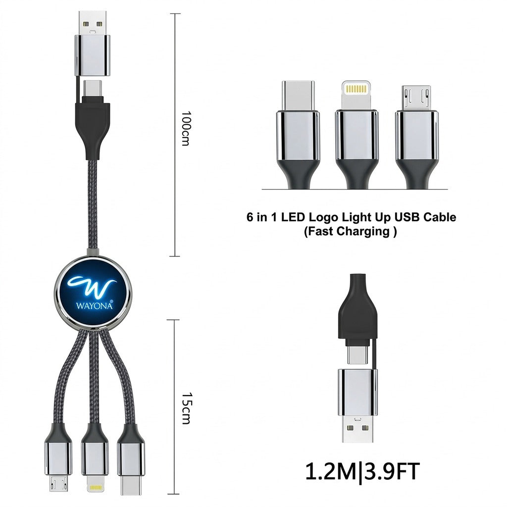 Wayona Glow Flex 6-in-1 Charging Cable