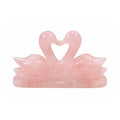 Rose Quartz Swan Pair