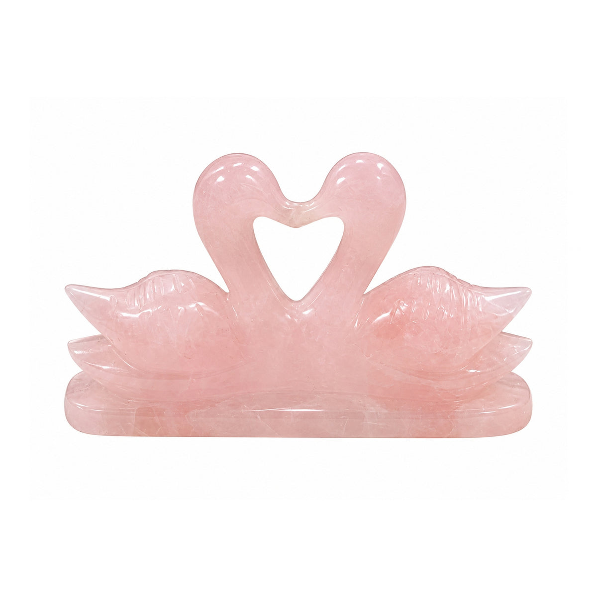 Rose Quartz Swan Pair