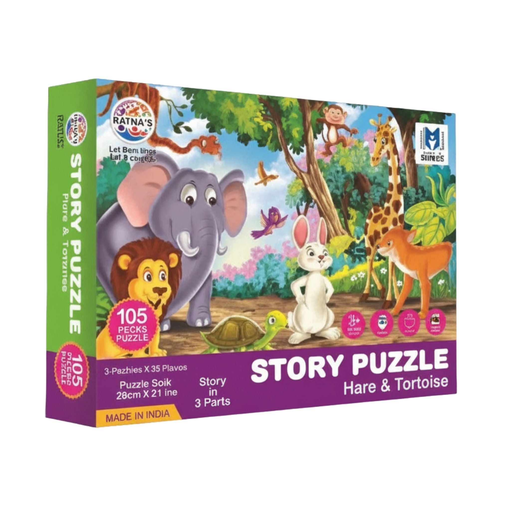 Hare & Tortoise Story Puzzle Jigsaw for Kids