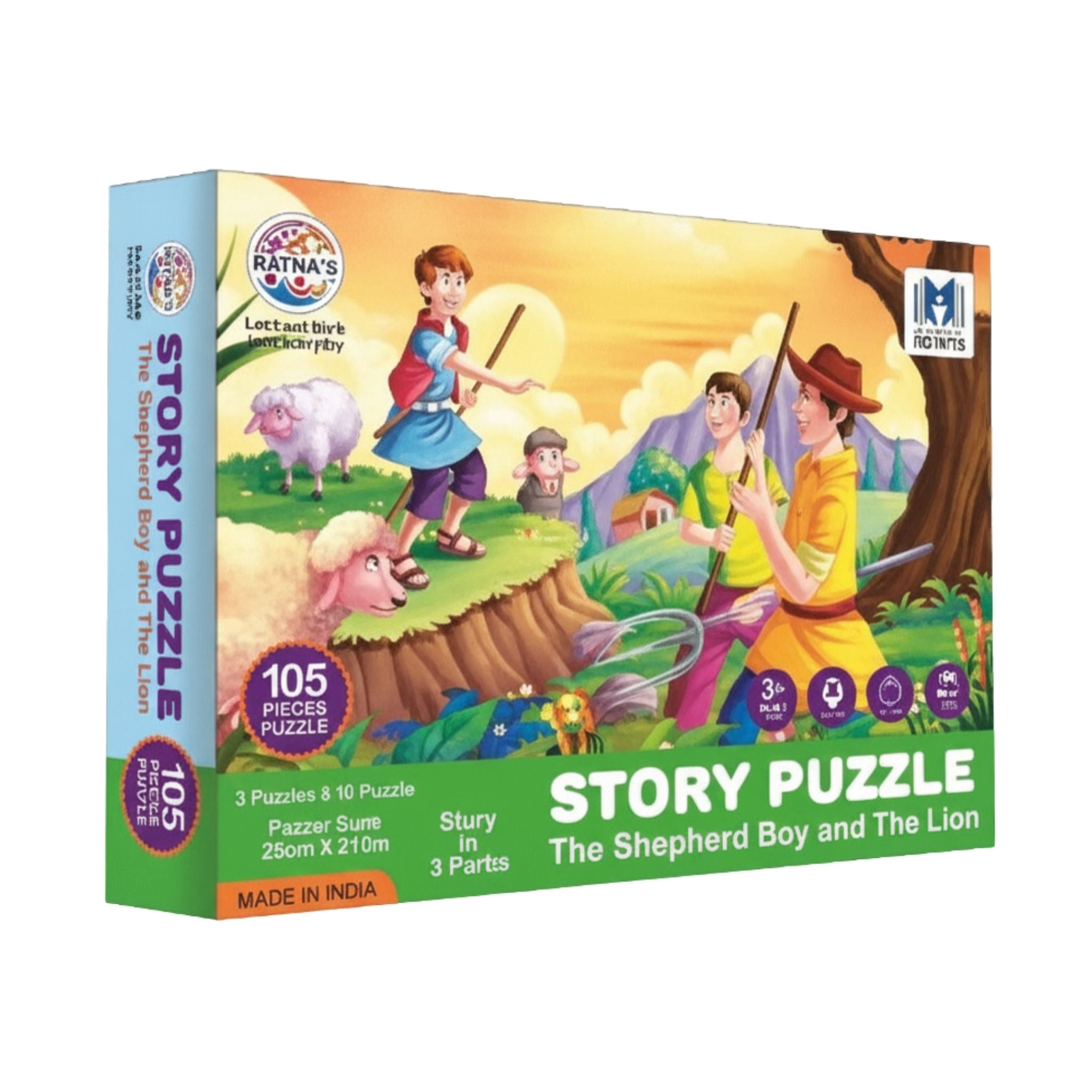 Shepherd Boy & The Lion Story Puzzle Jigsaw for Kids