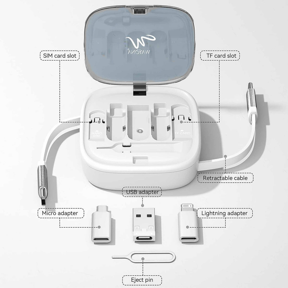 Wayona Retracto Case Retractable Cable Case