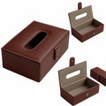 Offigifts Brown Tissue Box & Desk Organiser