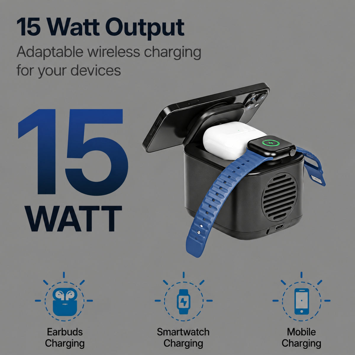Glow Gadgets Ignite 3-in-1 Wireless Charger & Bluetooth Speaker
