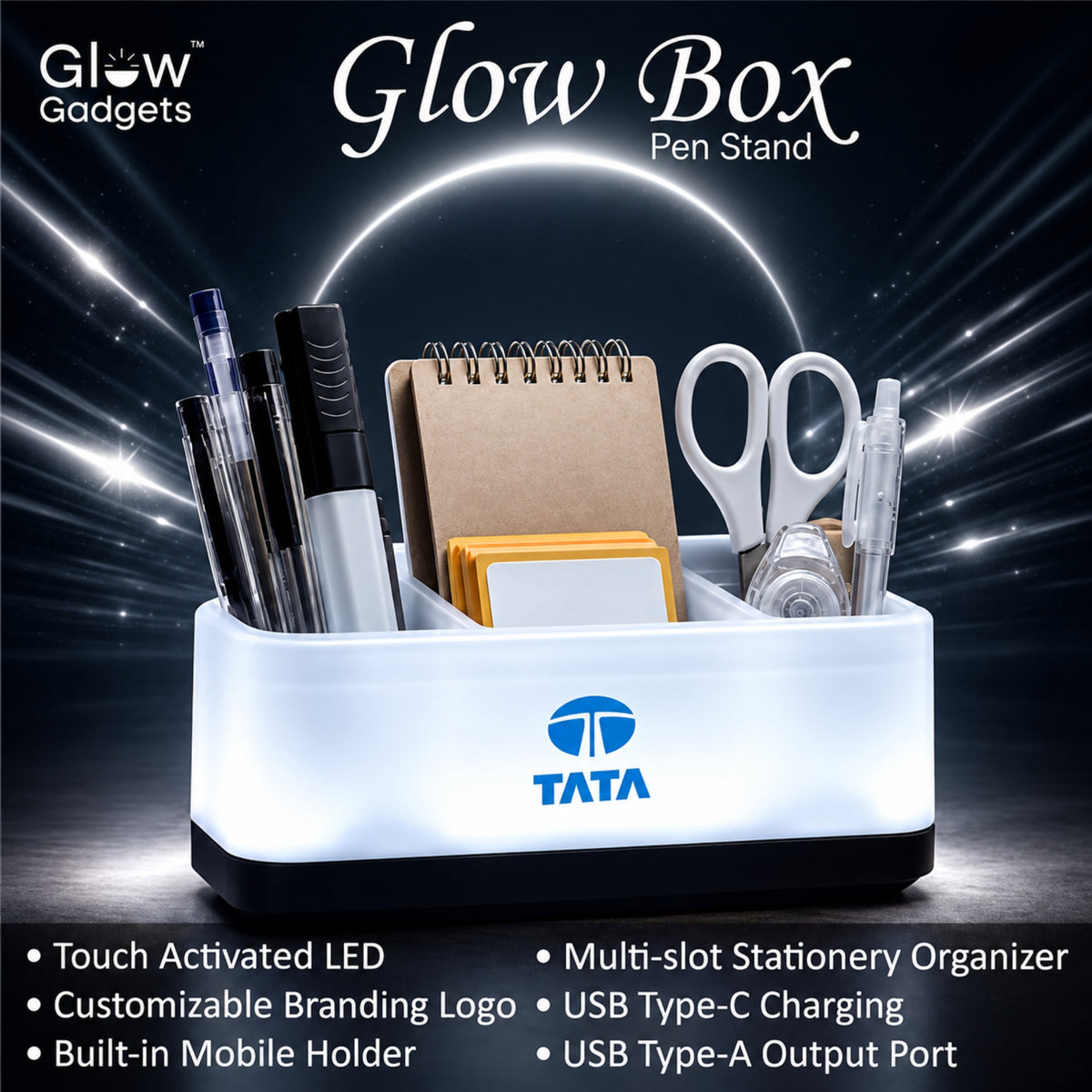 Glow Gadgets Glow Box Illuminated Pen Stand
