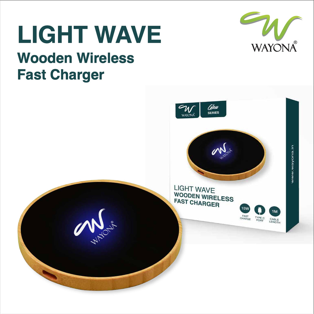 Wayona Light Wave Wooden Wireless Fast Charger