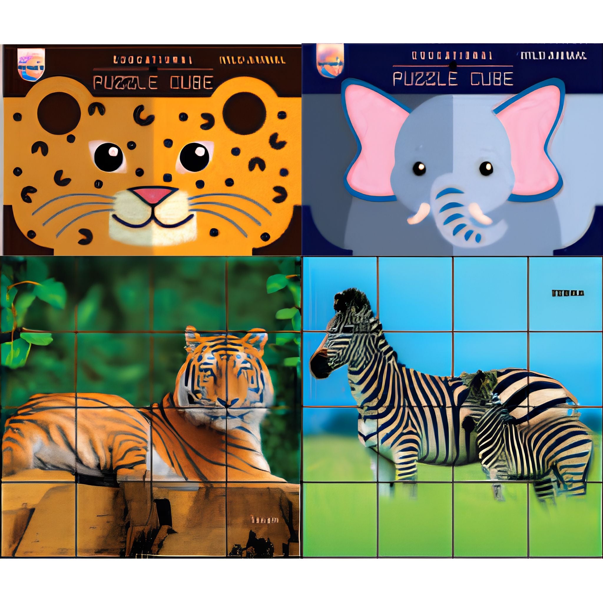 Edu Puzzle Cube Wild Animal for Kids