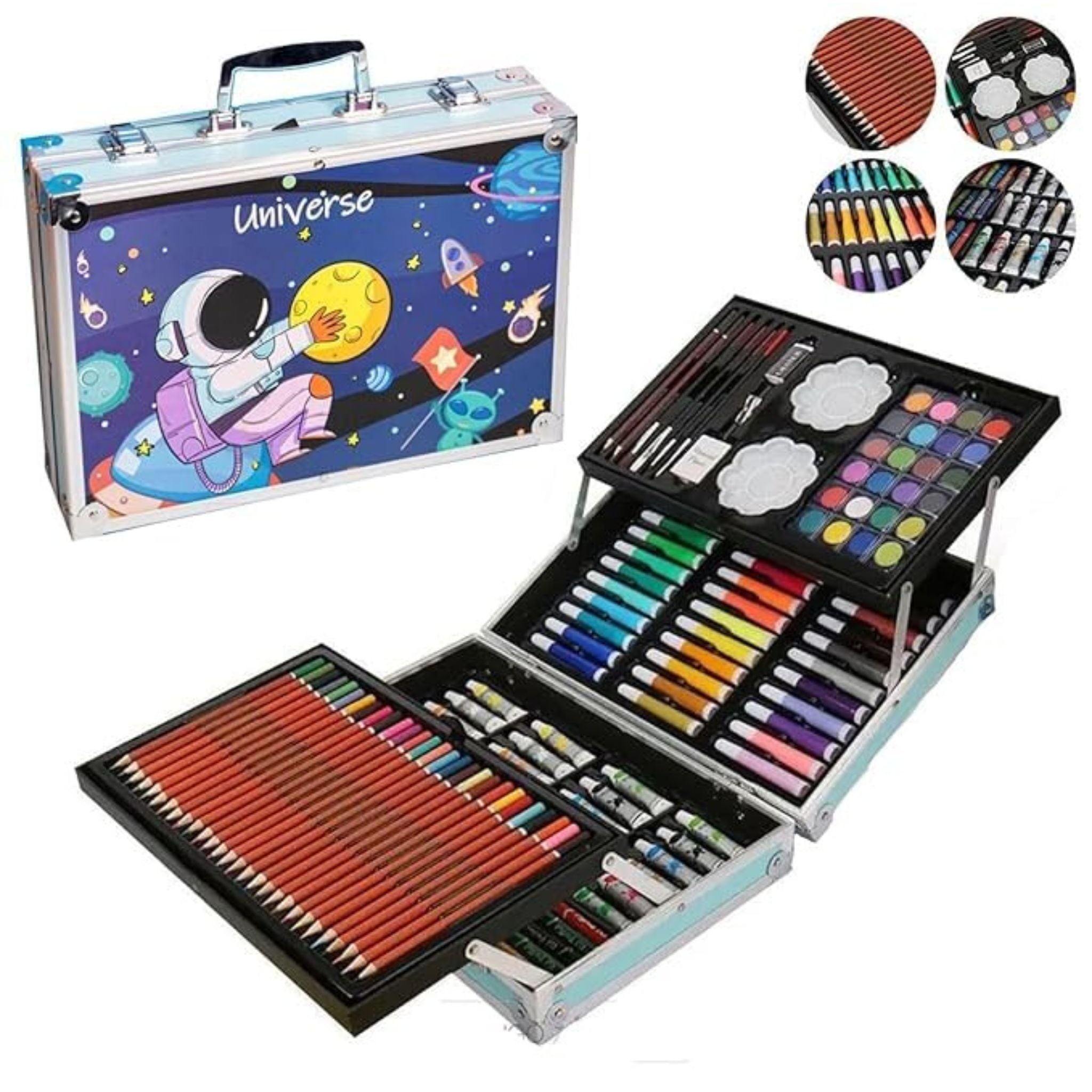 Kids Colour Art Set | 145+ Pieces Drawing & Painting Kit with Carry Case
