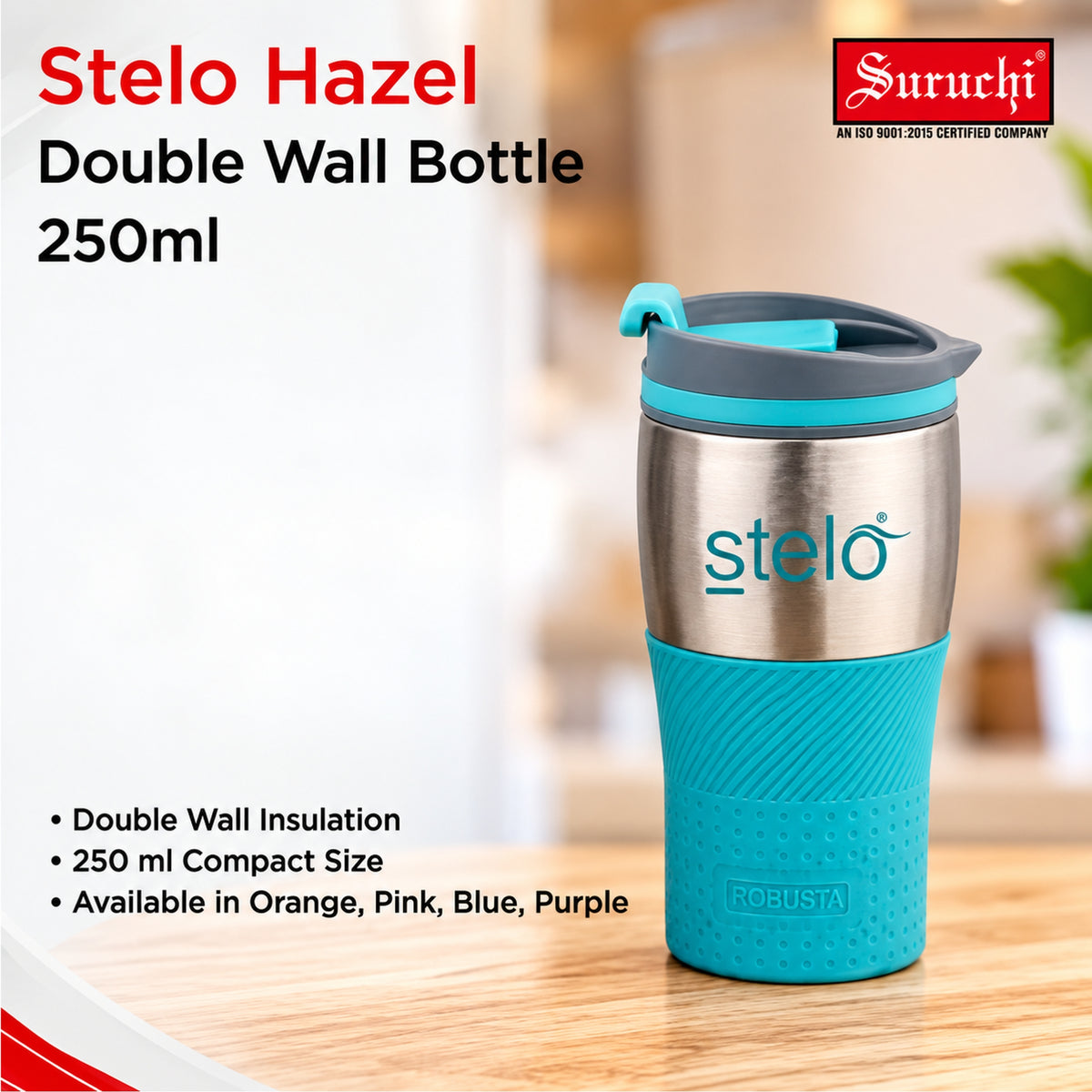 Stelo Hazel 250ml Double Wall Bottle