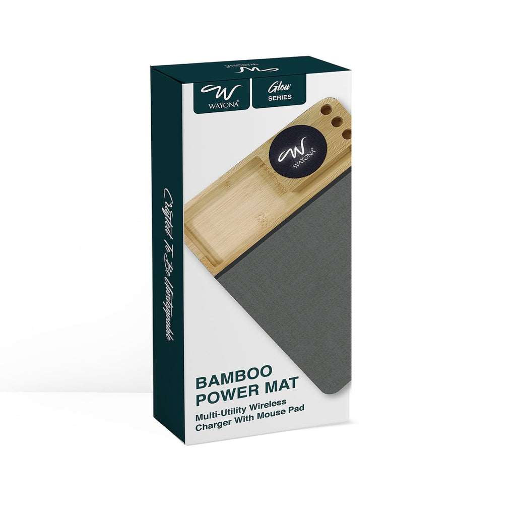 Wayona Bamboo Power Mat Wireless Charging Desk Mat
